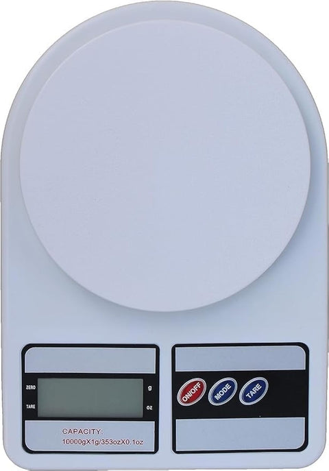 beatXP Kitchen Scale Multipurpose Portable Electronic Digital Weighing Scale | Weight Machine With Back light LCD Display | White |10 kg | 2 Year Warranty