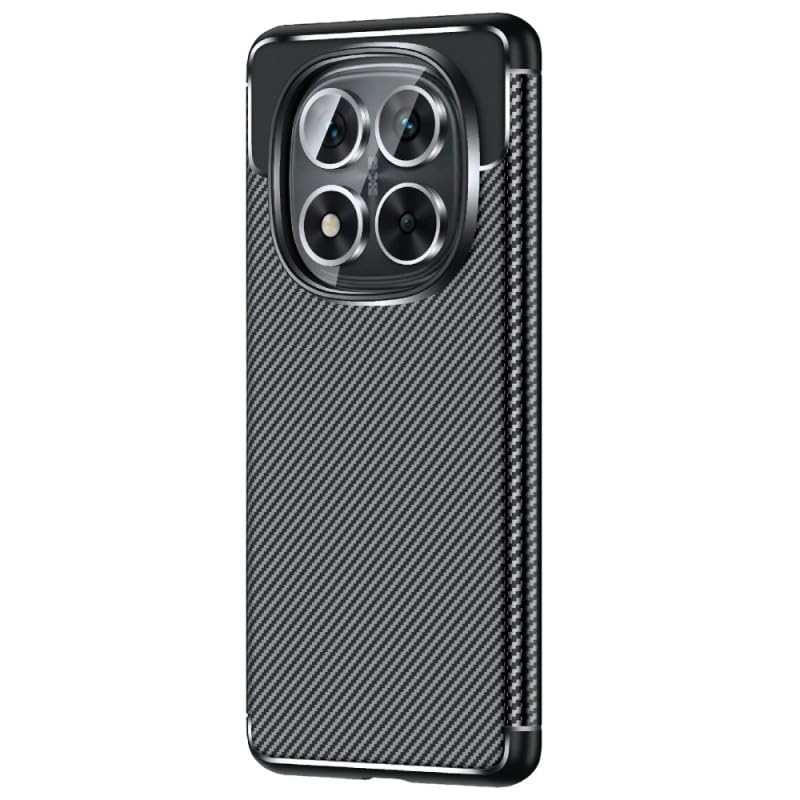 Design 1 silicone back case cover shock-resistant and camera protection compatible with Redmi Note 14 Pro Plus (Black)