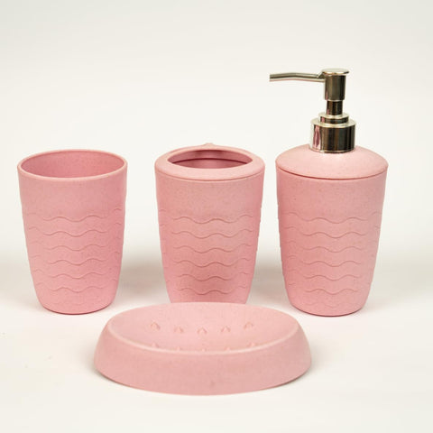 Siag Light Pink Acrylic Round Accessories Set for Delicate Bathroom Elegance