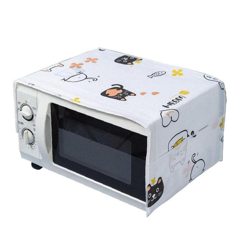 Microwave Dust Proof Cover Microwave Oven Protective Cover with Storage Pockets Home Decor Kitchen Toaster Appliance Protector, Multicolor,M