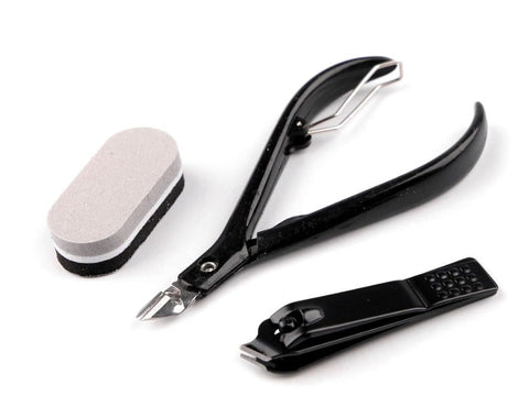 Nail Clippers Set,Sturdy Stainless Steel Toenail and Fingernail Clipper Cutters with Sharp Curved Blades,Nail Clippers for Men Women(BLACK)-3pcs