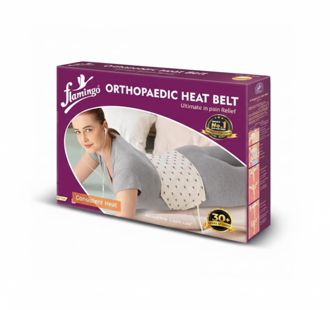 Electric Heat Belt for Back Pain Relief from Long Sitting, 3 Heat Levels, Soft Fabric, Comfortable Indoor Use Experience