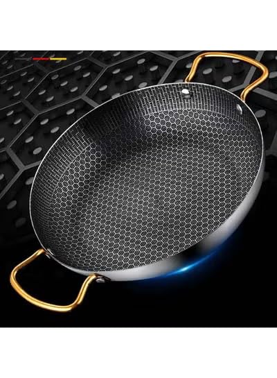 304 Stainless Steel Frying Pan, 24cm | 3-Layer Non-Stick Egg & Steak Pan | Universal Gas & Induction Cooker Compatibility | Premium Kitchen Tools for Healthy Cooking (24cm)