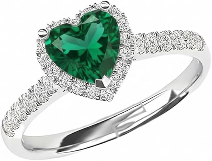 Luxury Heart Rings for Women with Shiny Cubic Zirconia – Elegant Designs in 316 Stainless Steel – Adjustable & Perfect for Gifts and Occasions