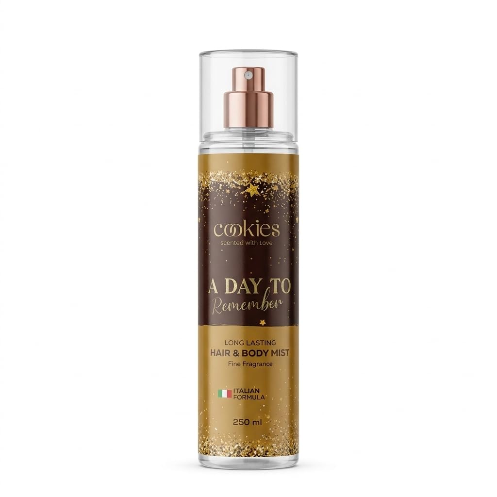 Cookies A Day to Remember Hair Body Mist 250ml | Long Lasting Fine Fragrance | Italian Formula | Cruelty Paraben Free