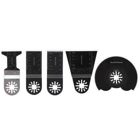 Walfront 5 Piece Oscillating Saw Blade Multiple Oscillating Tool Kit Quick Release High Carbon Steel for Cutting Wood Plastic