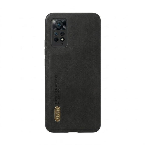 Leather Case For Luxury Faux Leather Protective Case For Stylish Compatible With (Redmi Note 11 Pro) Design Protection Anti Fingerprint Protection Case Made Of Classic Vintage Faux Leather (Black)