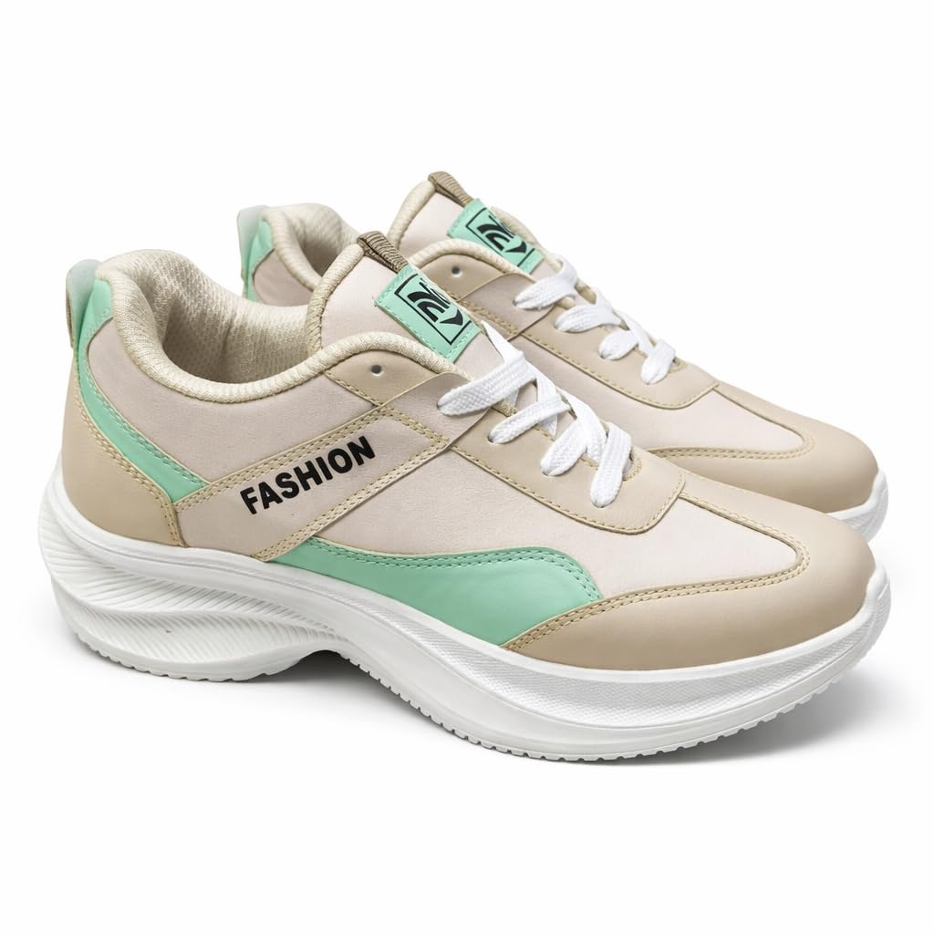 Women’s Fashion Sneakers – Lightweight Casual Walking Shoes, Comfortable Lace-Up Trainers for Everyday Wear R5