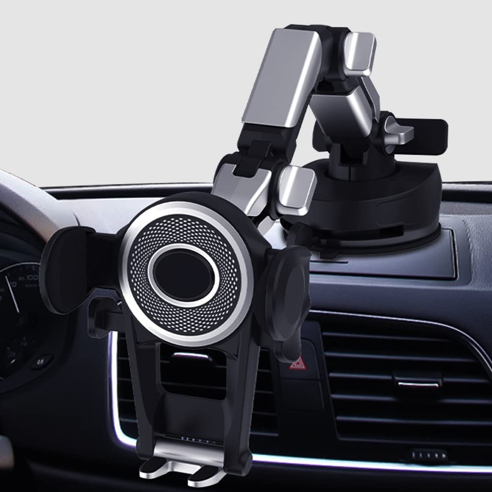 Car Phone Holder Mount, 2023 Upgraded Suction Cup Cell Phone Holder Stand, Car Dashboard Cellphone for Windshield, Window, Desk, Long Arm Hand Free Mount for iPhone 14 13 12 Pro Max Samsung