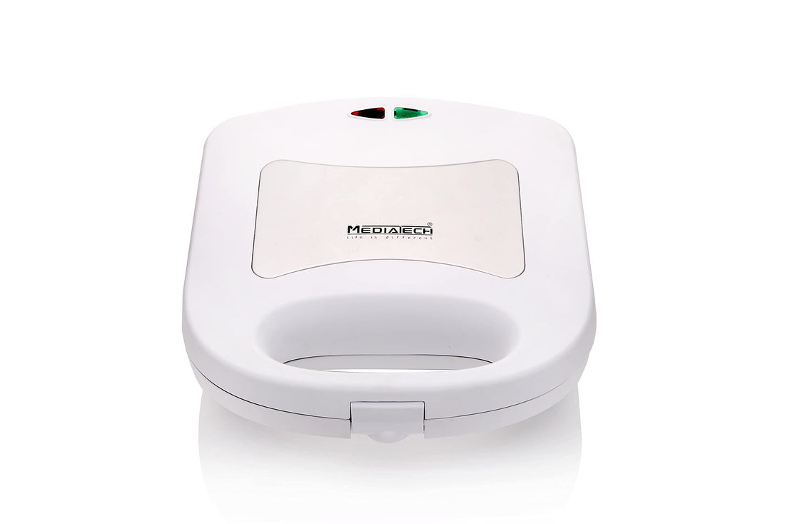MediaTech 3 in1,Grill, Waffle, Toasted Sandwich Maker, 700 Watt, Double-Sided Heating, Easy-Clean Non-Stick Coating,MT-206 -White(2 Years Warranty)