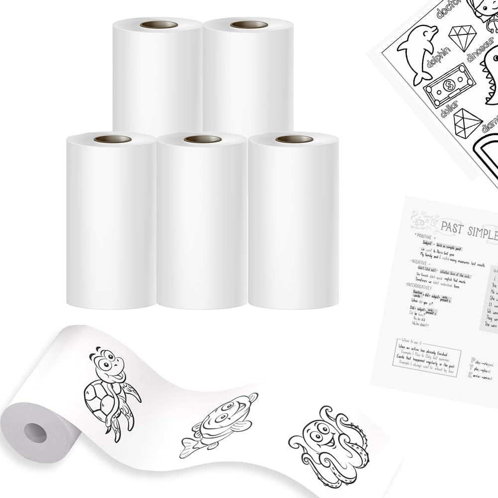 Thermal Paper Roll, Continuous 57mmx25mm Thermal Paper, 2 inch Thermal Paper for Mini Thermal Printer & POS Machine (Pack of 5 Rolls)