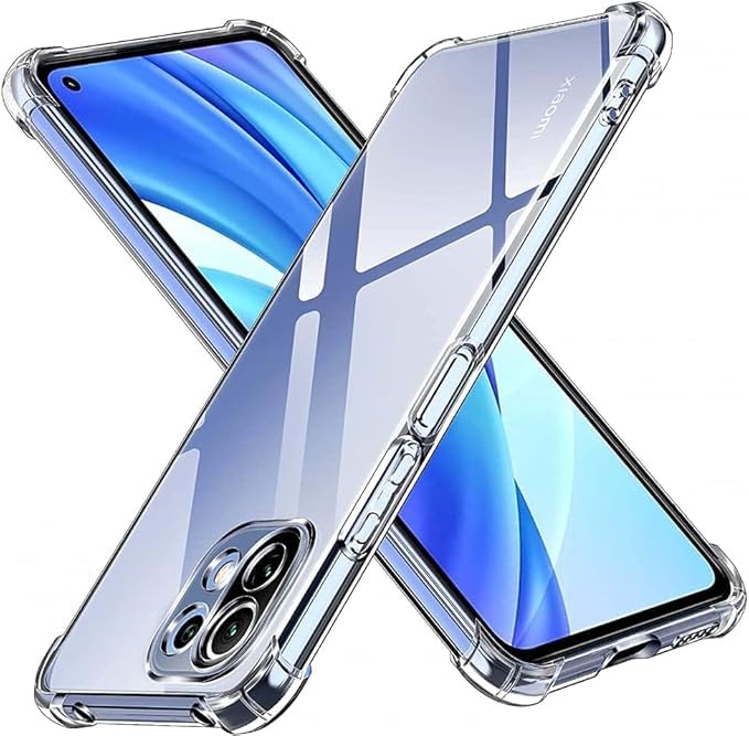 Gorilla Shop for Xiaomi Mi 11 Lite 5G Case Youth, Back Air Cushion Soft Silicone Shockproof Anti-Scratch Corner Bumper Protective Bumper Transparent Rubber Cover