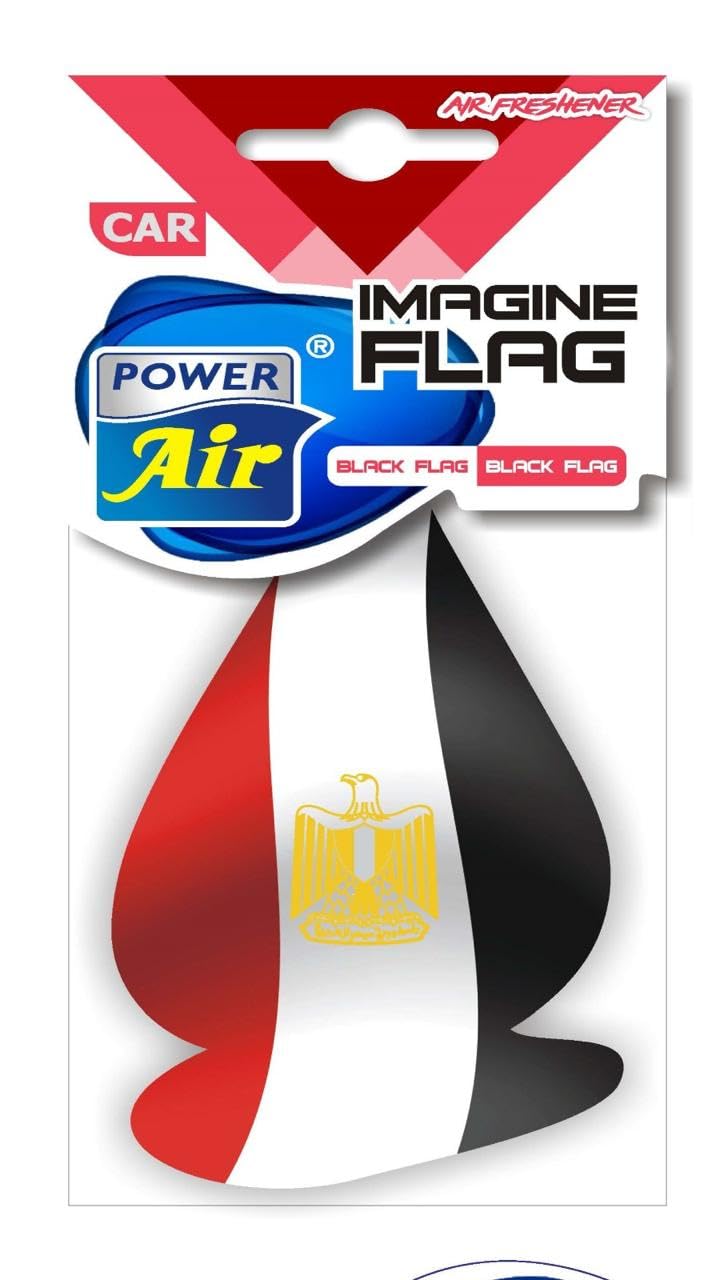 Power Air Car Freshener Imagine VIP FLAG-Black Egyptian Flag VIP-IV-FLG