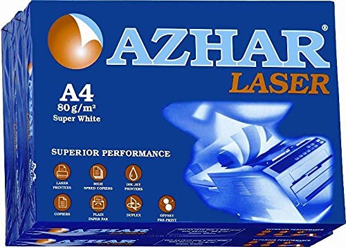 Azhar laser printing and copy paper (80g) pack of 5 - white