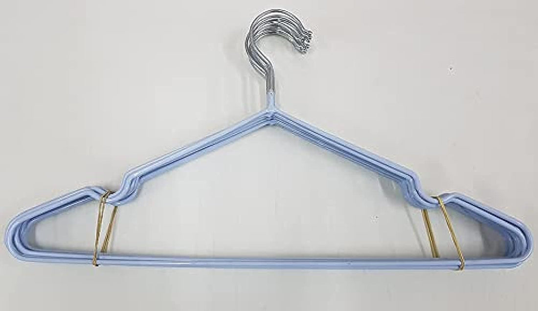 Silicone coated stainless steel clothes hanger - 10 pieces - milk