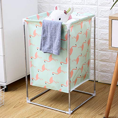 Laundry Basket with Metal Waterproof Fabric Storage Basket Clothes Storage Basket Toy Storage Others (Color Random)