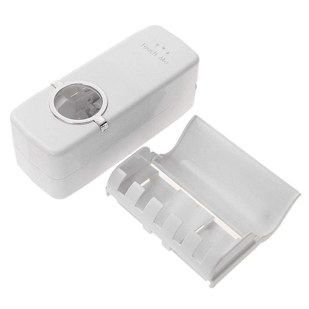Touch me Hands Free Toothpaste Dispenser Automatic Toothpaste Squeezer and Toilet Brush/Toothbrush Holder Set(5 Brush Holder)