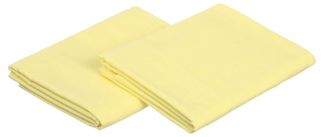 L'antique Plain Cotton Pillow Cover Set of 2 Pieces, 75x50 cm - Yellow
