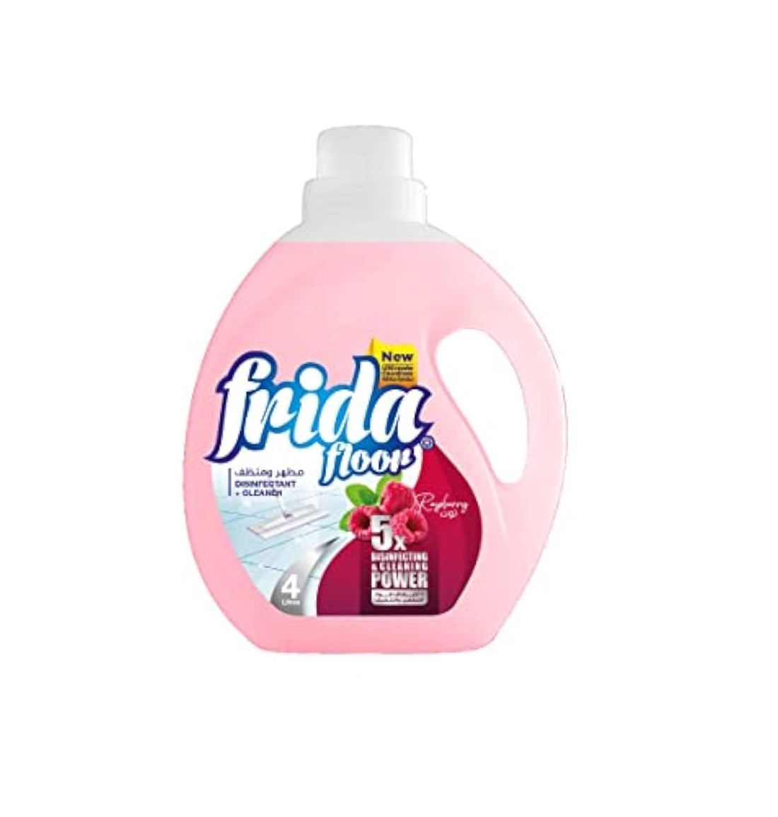 Frida Floor Disinfectant + Cleaner 5X Power, 4 Liters, Raspberry