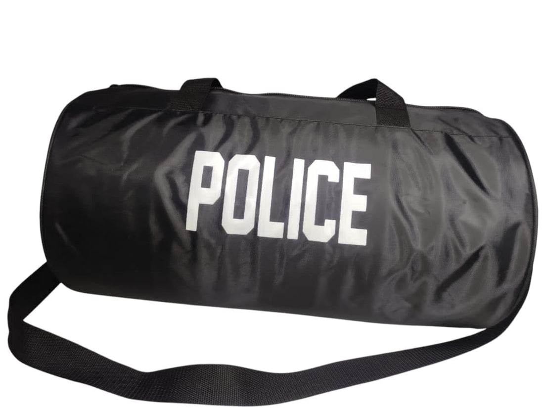 M Stay Fit Unisex Sports Duffle Bag for Clubs, Schools, Academy, Gym with Shoe Pocket, Large (Police Shoes)