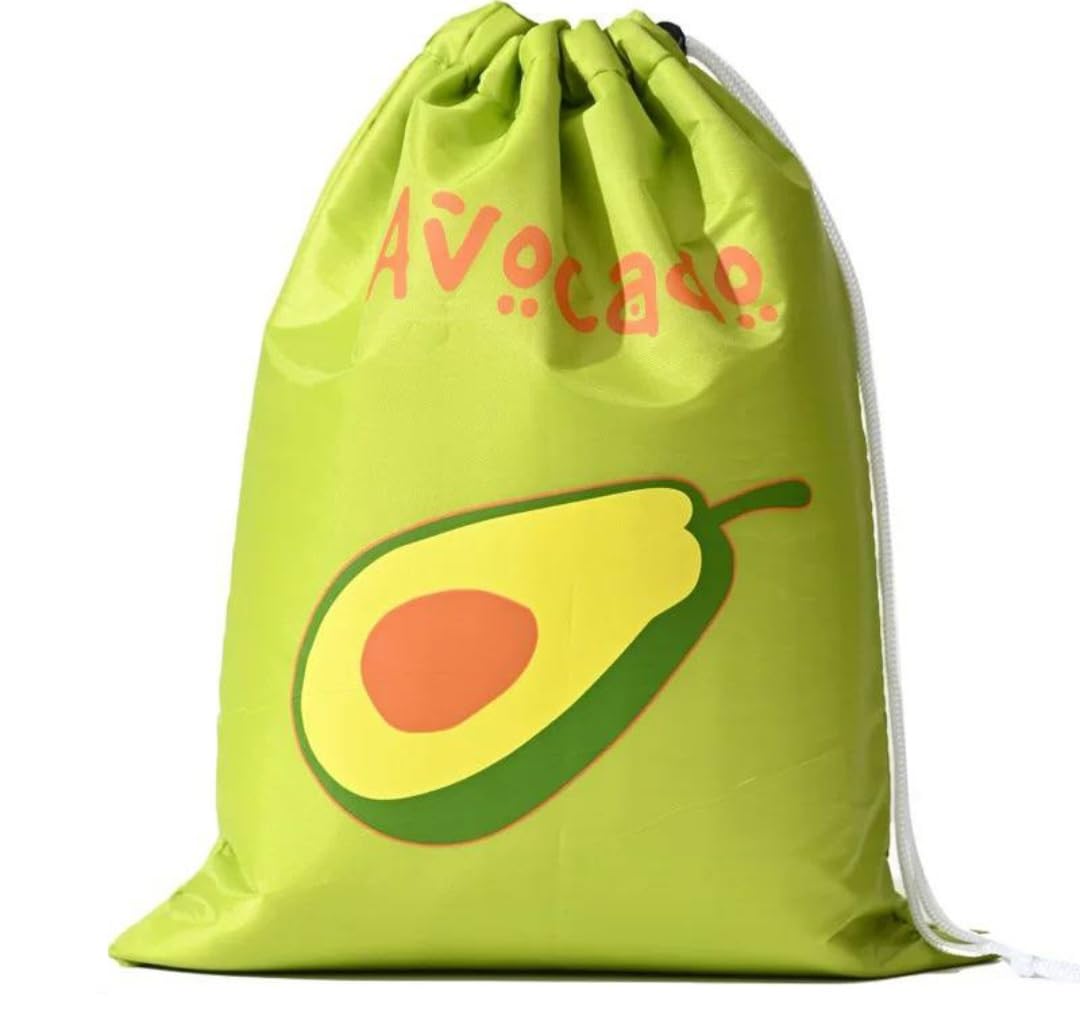 Downtown Insulated Fruit Design Produce Pouch with Drawstring, Reusable Aluminum Foil Lined Avocado Bag, Specialized Thermal Storage for Keeping Fruits and Vegetables Fresh Longer