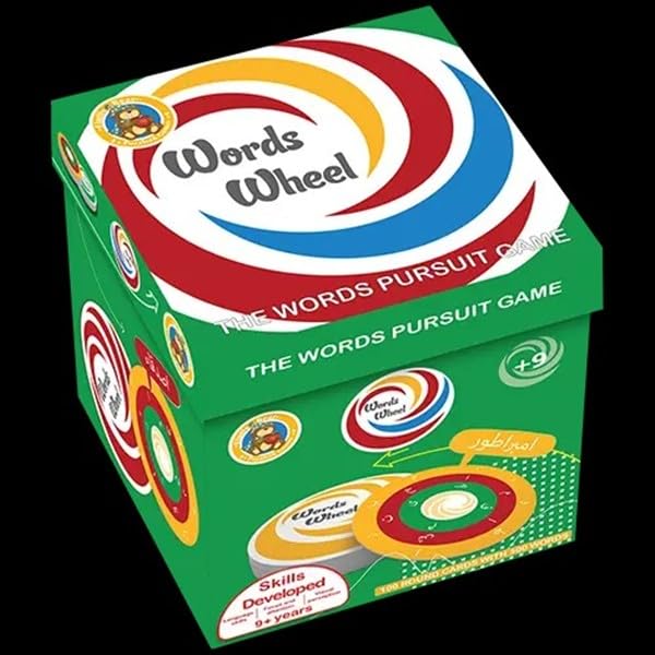 Words Wheel Arabic Language Pursuit Board Game, Educational Family Game for Ages 10+, 1-4 Players