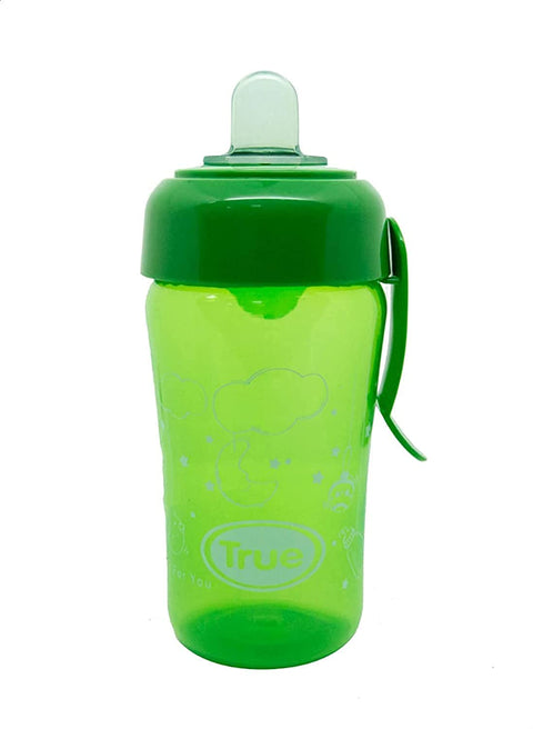 True training cup with silicone spout and cover, 300 ml - green