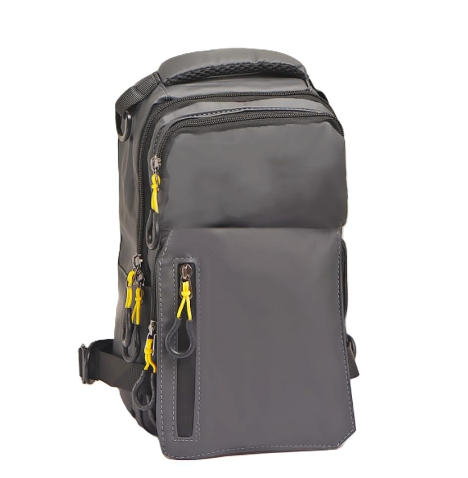 Waterproof Shoulder Bag for Men and Women - Crossbody Backpack for Travel Hiking Work with USB Cable Multi Pockets - Black