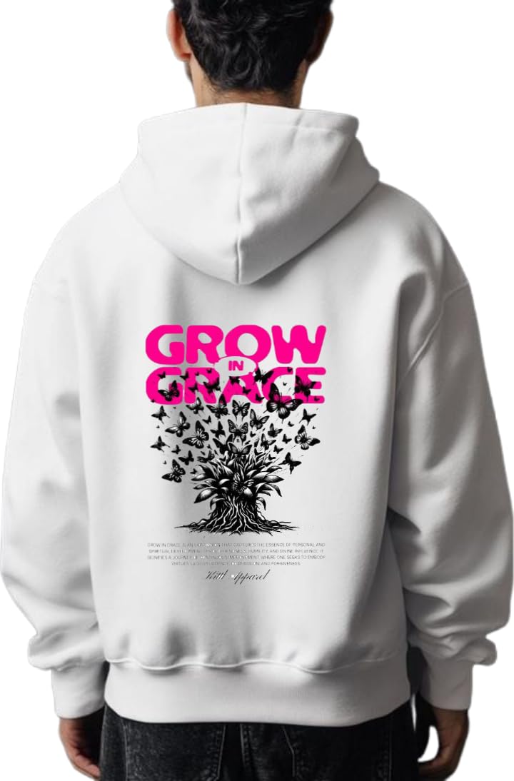 GROW IN GRACE Hoodie Back White