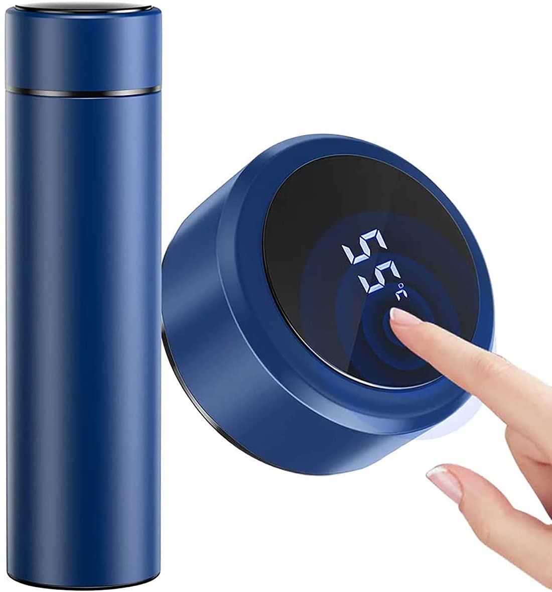 KASTWAVE Travel Mugs, Thermos Mug, 500ml Water Bottle Vacuum Insulating Cup 304 Stainless Steel, LED Touch Screen Temperature Gauge, Smart Mug Sealing Bottle Ideal for Heat and Cold