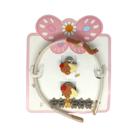Catch Up Kids Hair Accessories Set for Girls – Headband & Hair Clips Set, Cute Comfortable Design, Soft Lightweight Accessories for Daily Use, School, Parties & Gift Idea