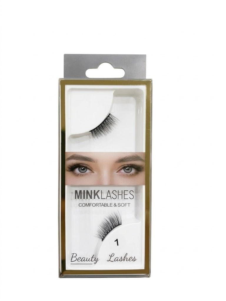 1 PAIRS 3D HALF Faux Mink False lashes | Reusable Lightweight & Natural Looking HALF Eye Makeup Look (N-1)