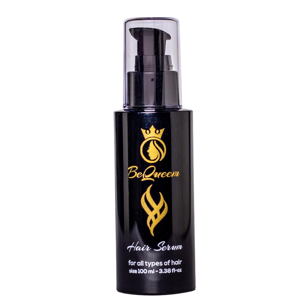Be Queen Hair Serum for All Hair Types 100ml – Anti-Frizz, Shine & Smoothness, Split Ends Repair, Lightweight Leave-In Treatment.