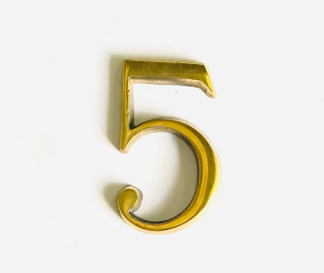 Copper Brass Door Sign 3 cm x 5 cm Classic Style - Door Mount for Apartment Door Numbers