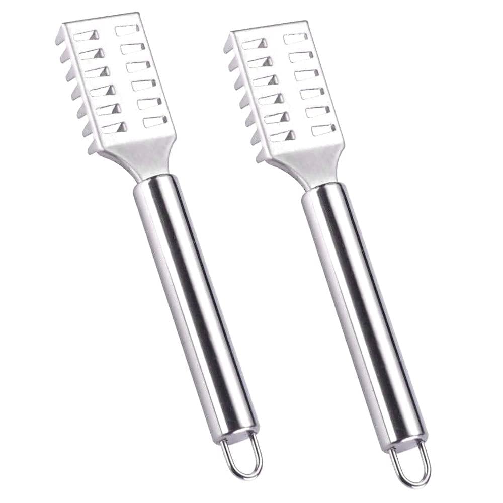 Bukela Fish Scales Scraper Stainless Steel Grip Handle Fish Scale Scraper Fish Scale Remover Fish Scaler for Fast Scales Peeling 2 Pcs