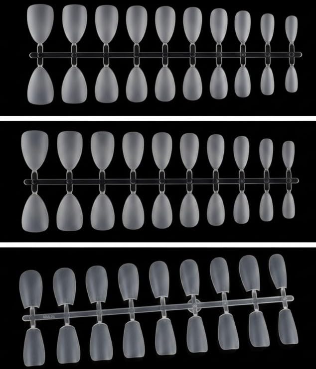 Fake Nail Tips 180 PCS Soft Gel Nail Tips Clear No Creases Half Matte False Nail Extension Full Cover Nail Tips Press on Nails for DIY Nail Art, 12 Sizes-3 SHAPE