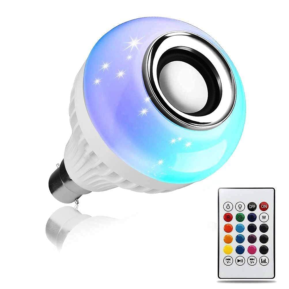 LED Music Lamp Bluetooth 4.0 Speaker - Multi Color Changing E27 12W LED Light Bulb with Remote Control for Home
