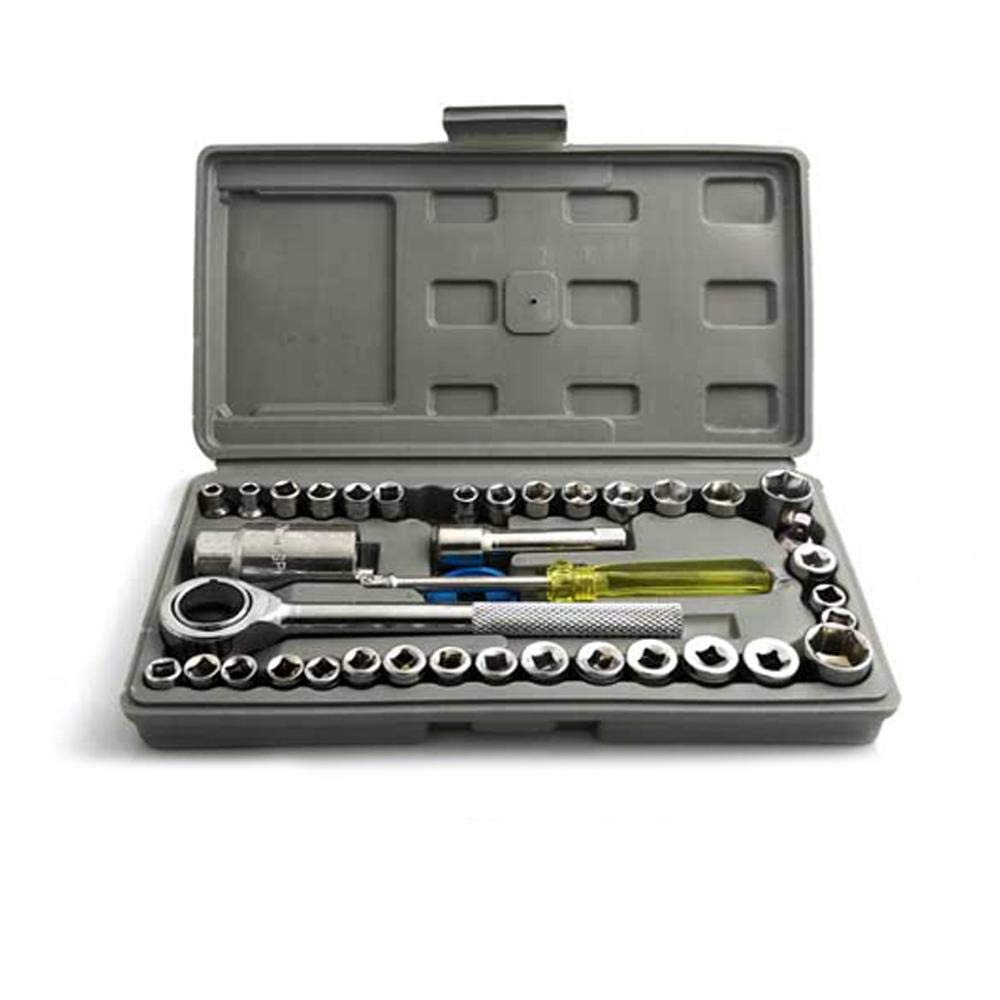 aiwa Multi-Purpose 40 pcs combination socket wrench set (aSW), 1.4 and 3.8 inches drive S.a.E. and metric size combination set, a Toolkit for all your Household Fixes