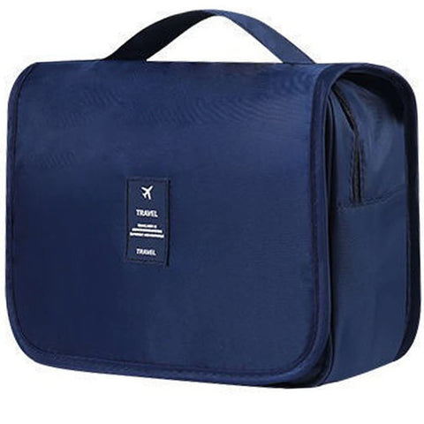 Travel Hanging Toiletry Wash Bag, Veyarien Folding Waterproof Makeup Cosmetic Bags Organizer for Women Ladies Girls, Navy Blue, Stylish, Classical