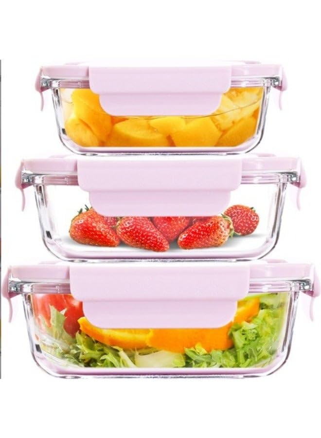 Premium Glass Food Storage Container Set â€“ 3 Pieces (3 Containers and 3 Lids) â€“ BPA Free