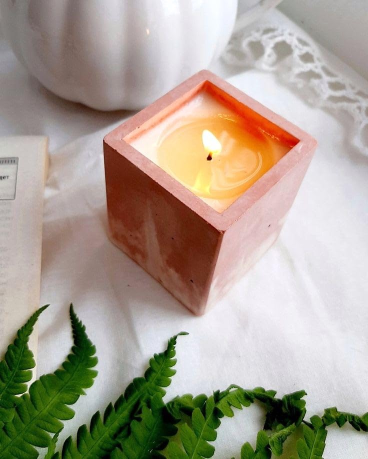 Scented Decorative Candles 3 Piece (Light Brown Wave)