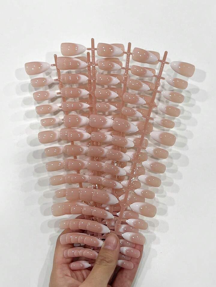 Almond Press on Nails, Assorted Colors Beige, Nude, Pink, Nude Soft Nail Kit