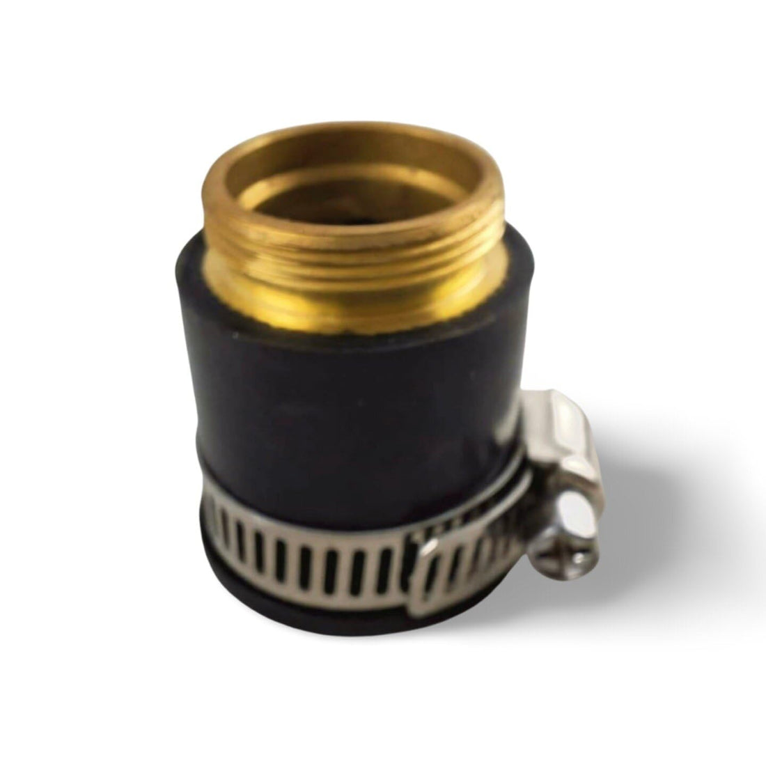 Garden Hose Adapter Brass Connector, Black with Metal Clamp, Male Thread Connector