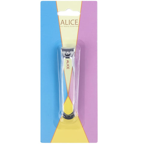 Alice - Nail Clipper, Stainless Steel Sharp Blade, Professional Nail Cutter For Men & Women, Luxury Wild Style (Tri-Tone Blue & Pink & Light Lemon)