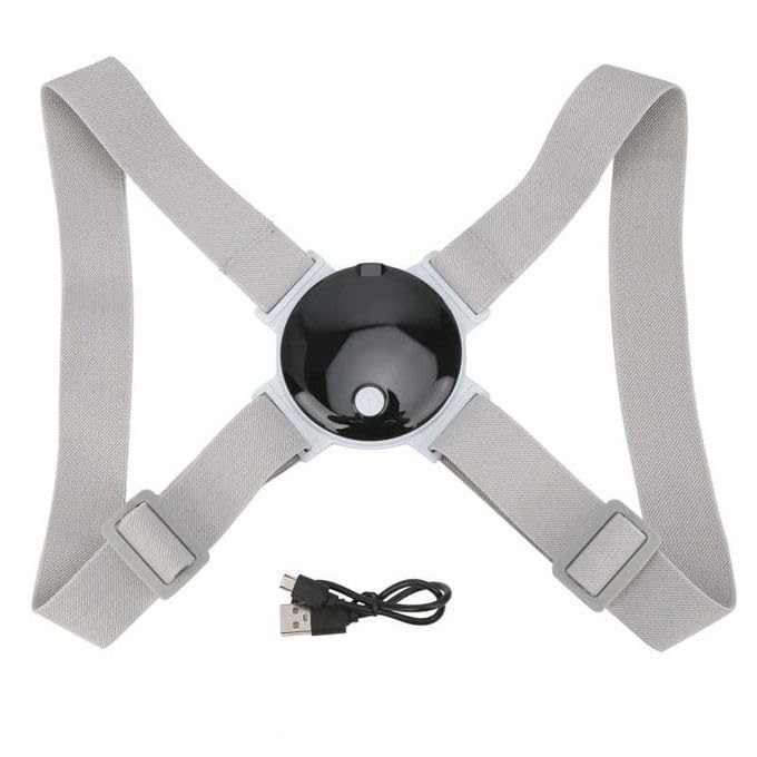 Back Position Corrector with Counter, Back Support with Smart Vibration Sensor, Posture Trainer Improves Curved Back Position, Hingelbone Prevention and Back Pain Relief (Gray)