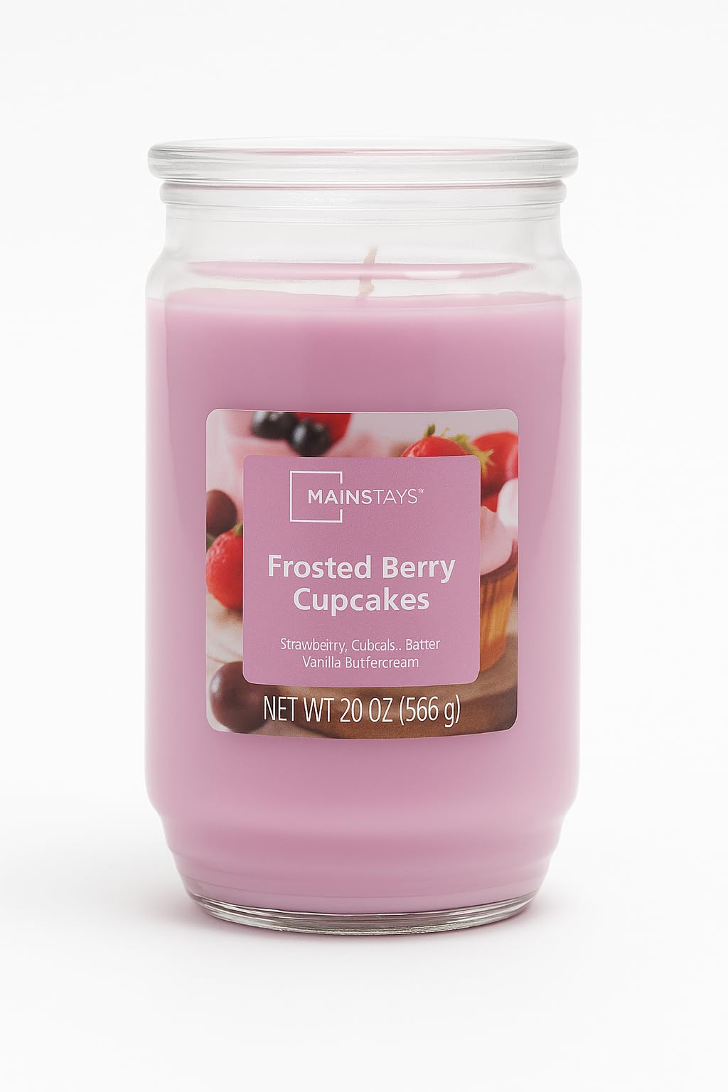 Kanawaty Scented 20 oz Candle Jar, FROSTED BERRY CUPCAKES, Up to 120 Hours of Burn Time, Single-Wick