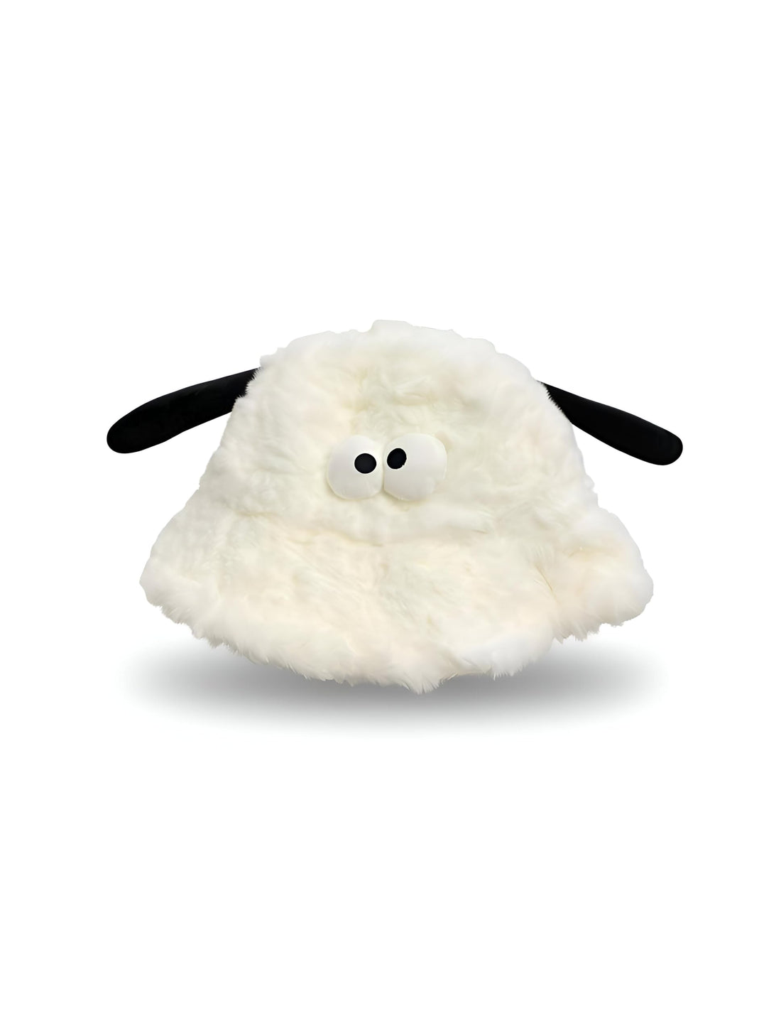Furry Sheep Beanie - Cozy White Faux Fur Hat with Ears for Winter Fashion and Playful Animal Look