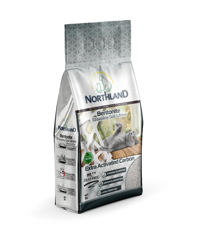 Northland Bentonite Clumping Cat Litter - Extra Activated Carbon 10 L