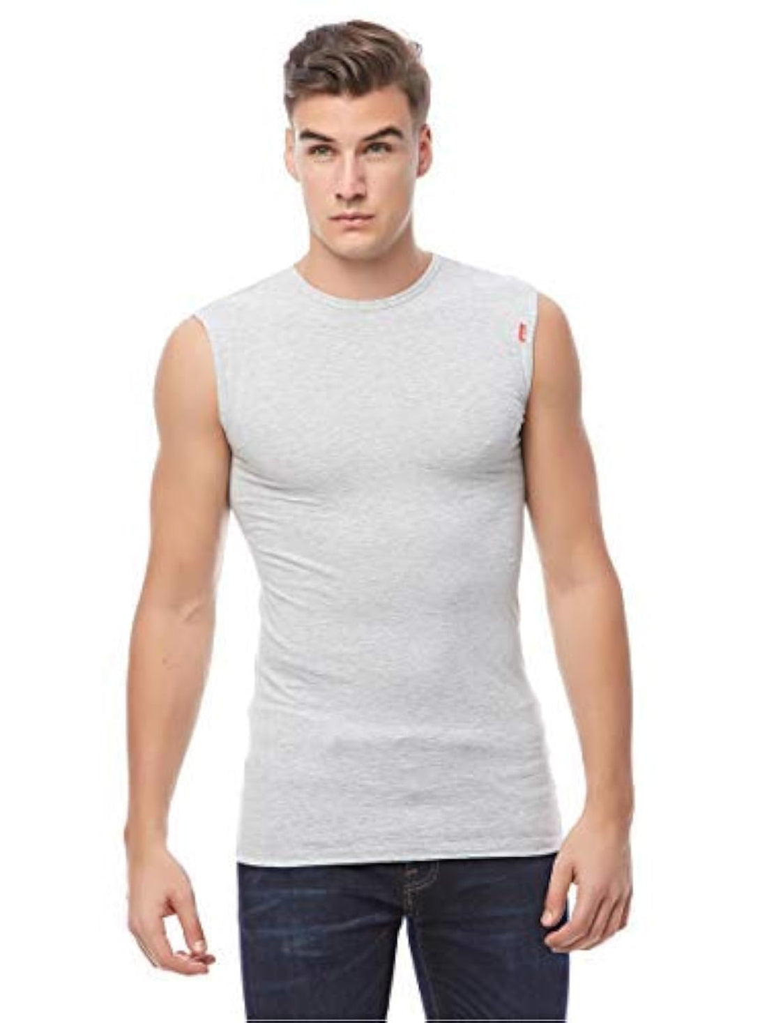 Cottonil Men Cut Round Undershirt Cotton Stretch