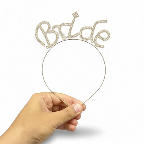 Bridal Crown with Veil - Delicate Pearl and Crystal Headband for Wedding, Bachelorette Night, and Bridal Photo Sessions (styel 11)